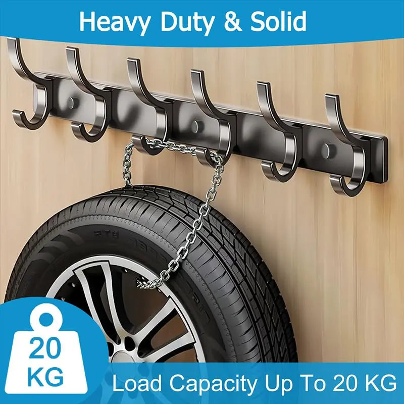 Over Door Hook Organizer Rack with 5 Hooks for Towels Coats and Daily Storage