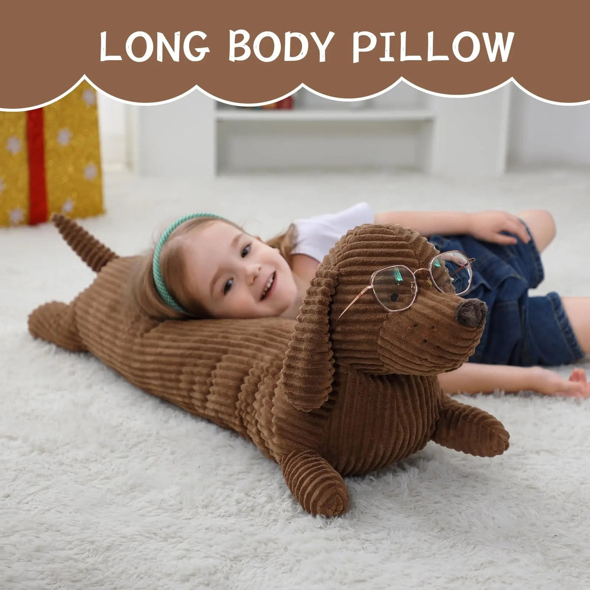 Lifelike Dachshund Plush Pillow with Long Shape for Sofa Decor and Gifting