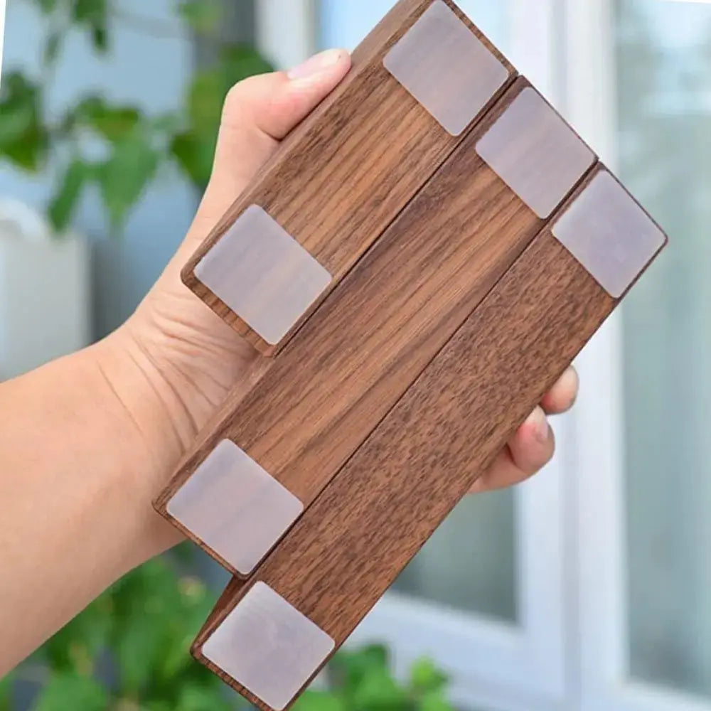 Solid Wood Door Stopper with Non Slip Base and Metal Top for Home Use