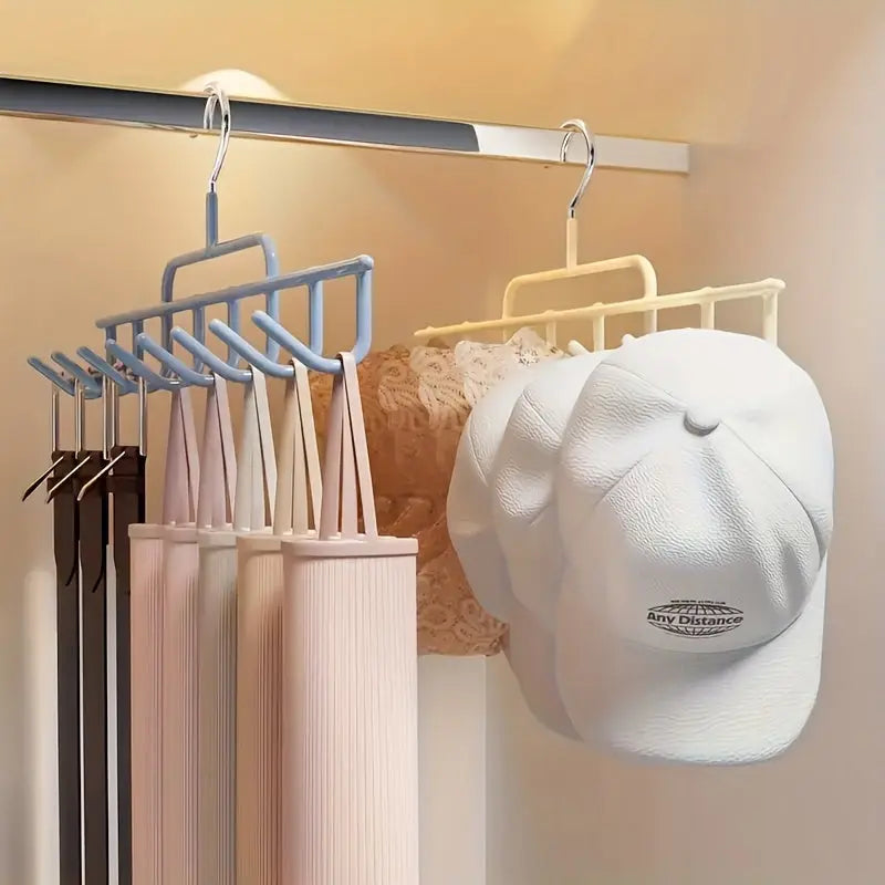 3Pcs of Multifunctional Clothes Hanger with Rotating Dip Hooks for Space Saving Closet Storage