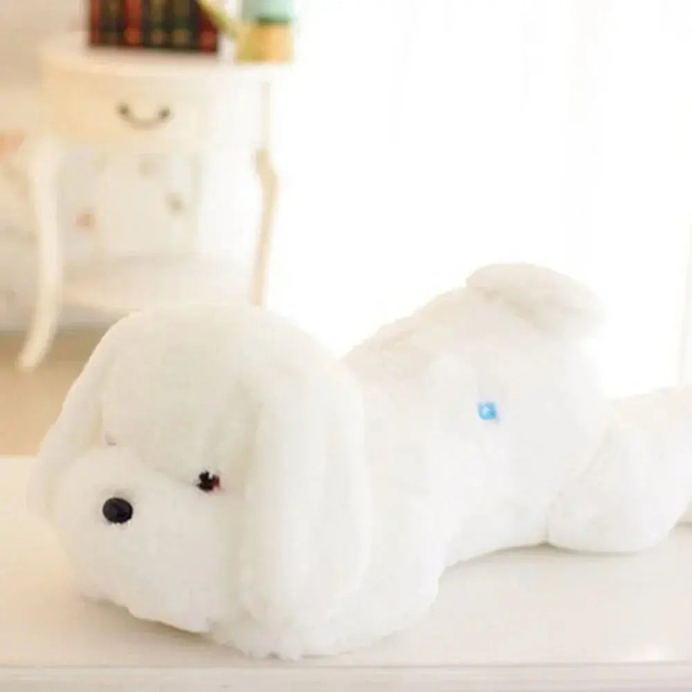 Luminous Dog Plush Pillow with LED Light Design for Home Decor and Gifting