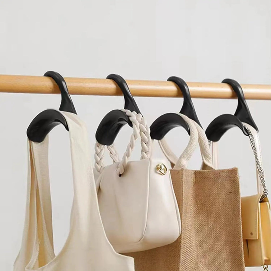 Arched Clothes Hanger and Bag Hook with Space Saving Steel Design for Closet Storage (10pcs)