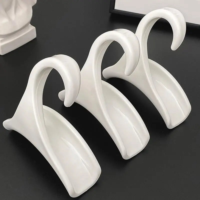 Arched Clothes Hanger and Bag Hook with Space Saving Steel Design for Closet Storage (10pcs)