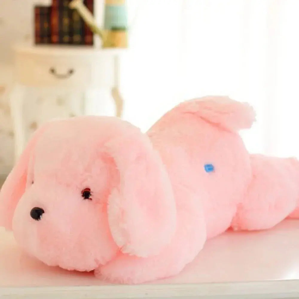 Luminous Dog Plush Pillow with LED Light Design for Home Decor and Gifting
