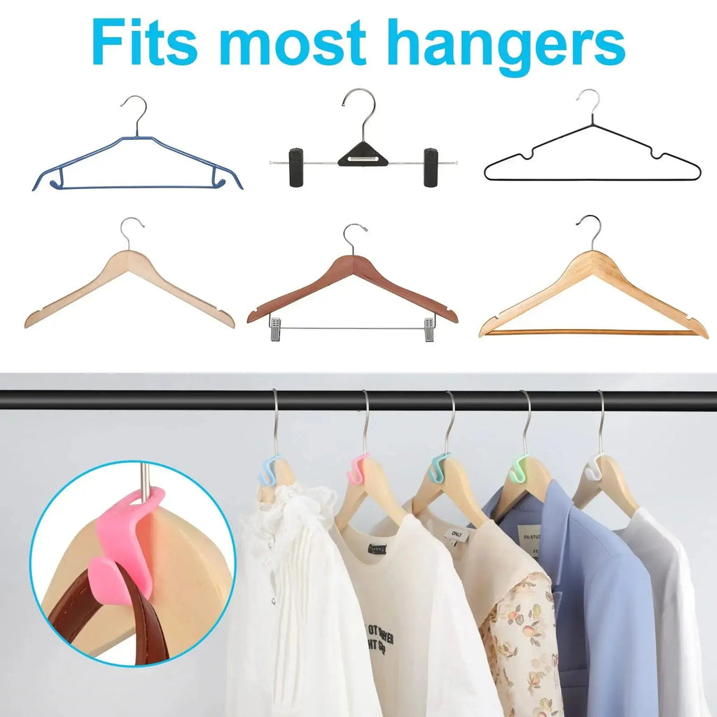 Mini Hanger Connector Hooks with Cascading Design for Wardrobe Space Saving Storage