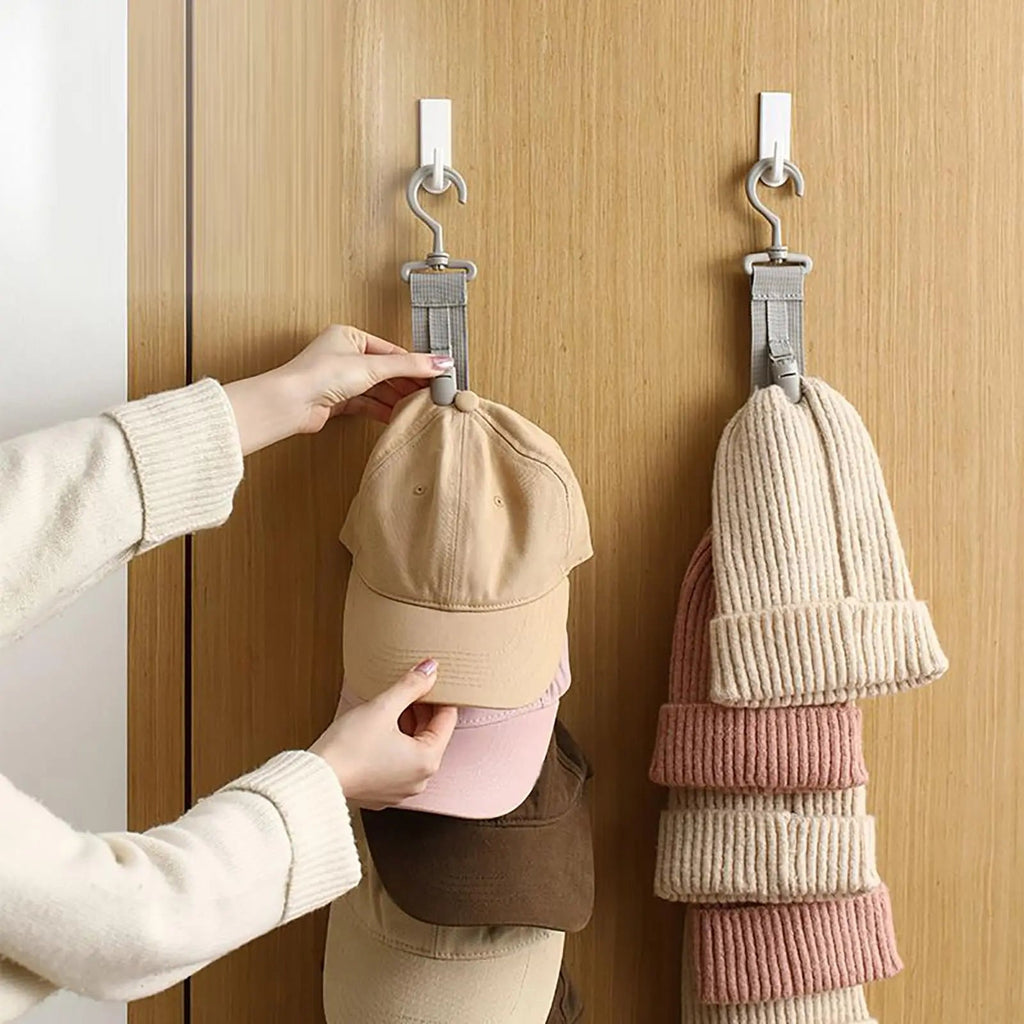 Baseball Cap Organizer Rack with 8 Clip Hanger Design for Door and Closet Organization