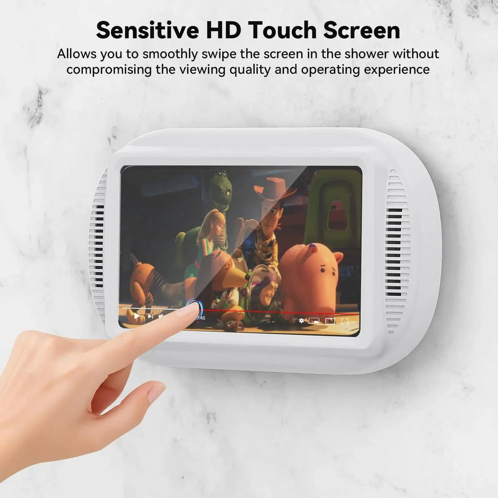 Waterproof Shower Phone Holder with Adjustable Rotation and Wall Mount for Bathroom Use