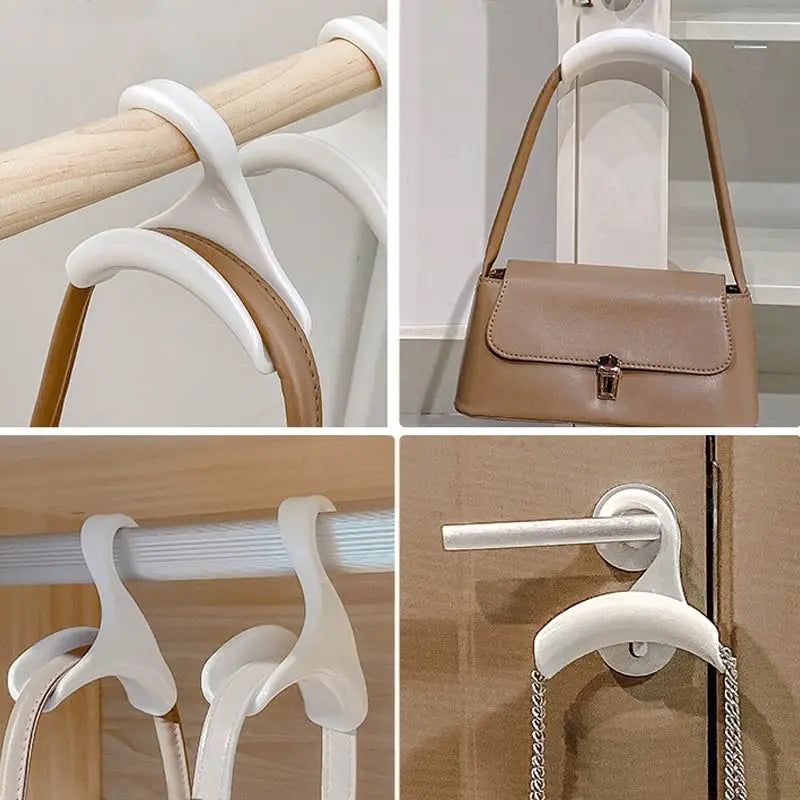 Arched Clothes Hanger and Bag Hook with Space Saving Steel Design for Closet Storage (10pcs)