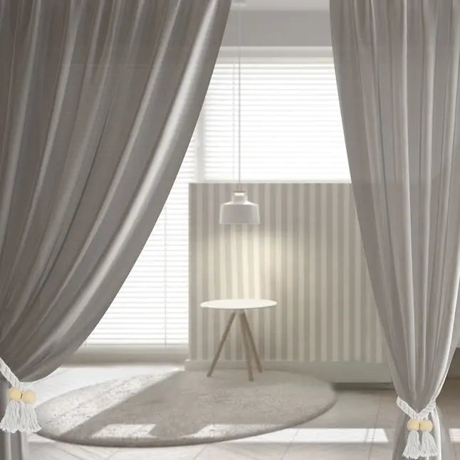 Wooden Bead Tassel Curtain Tie Back Set with Magnetic Closure for Home Decor
