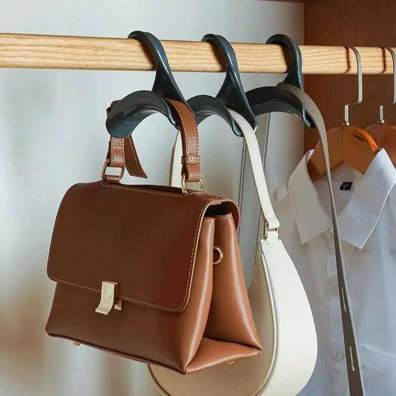 Arched Clothes Hanger and Bag Hook with Space Saving Steel Design for Closet Storage (10pcs)