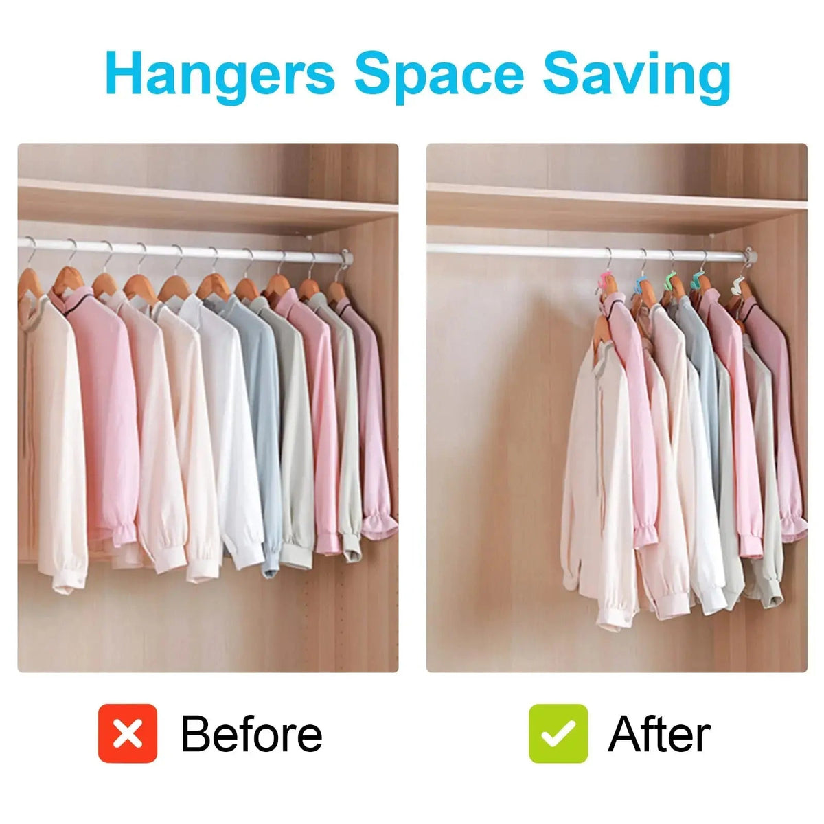 Mini Hanger Connector Hooks with Cascading Design for Wardrobe Space Saving Storage