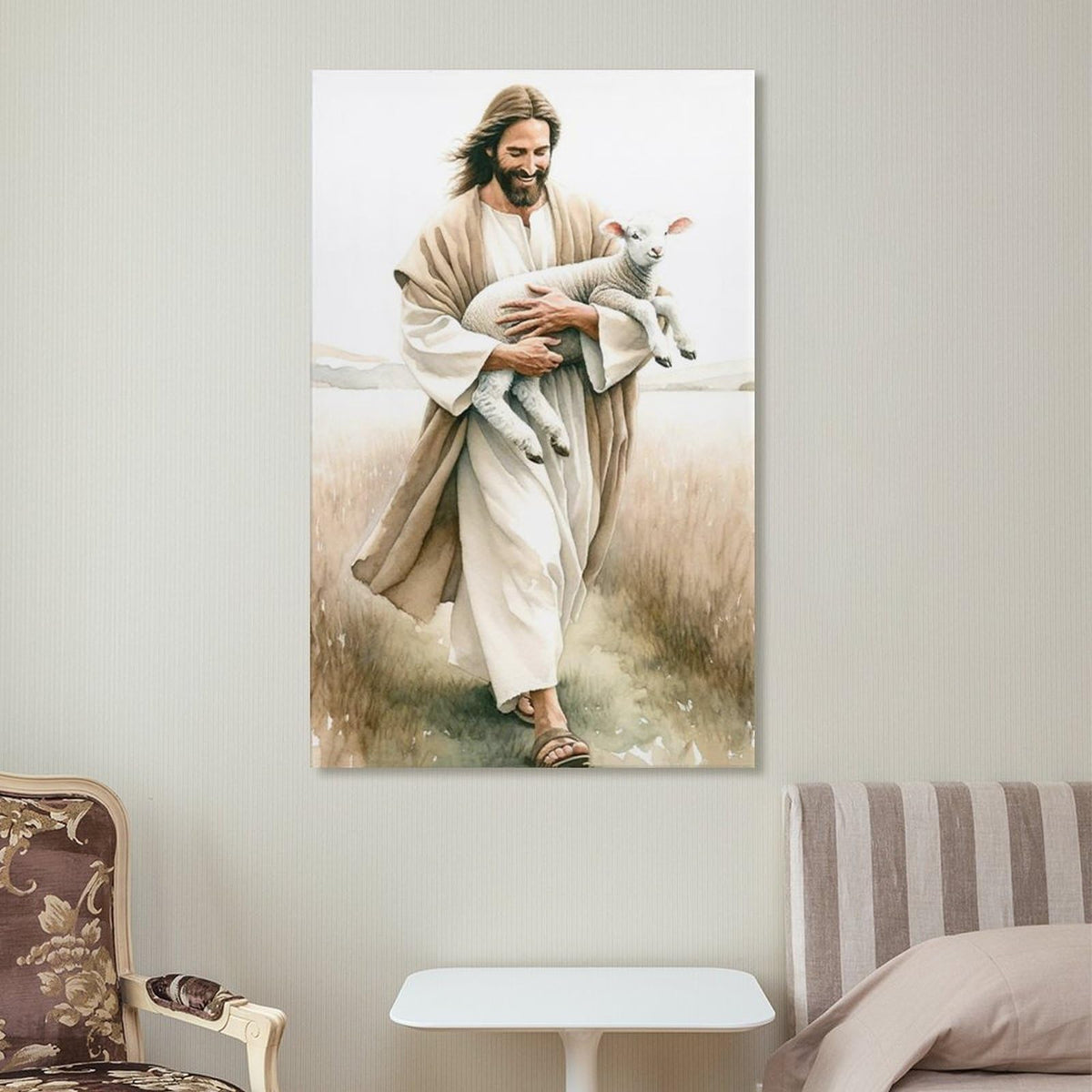 Jesus Canvas Poster, Christian Wall Art Print, Inspirational Portrait for Home, Church, or Religious Gift ( Only the painting included)