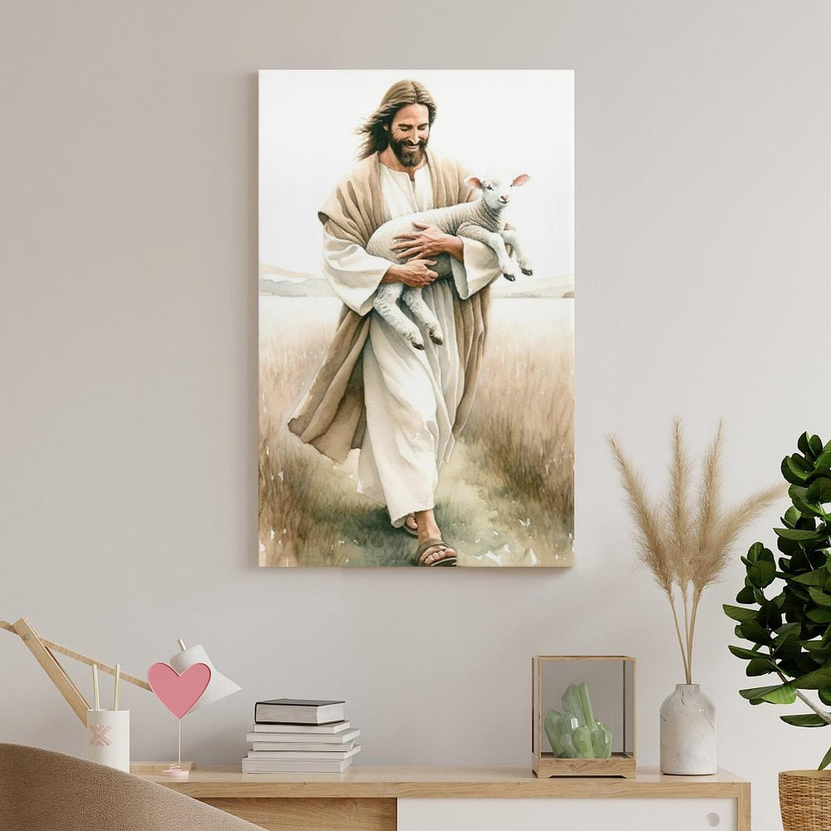 Jesus Canvas Poster, Christian Wall Art Print, Inspirational Portrait for Home, Church, or Religious Gift ( Only the painting included)