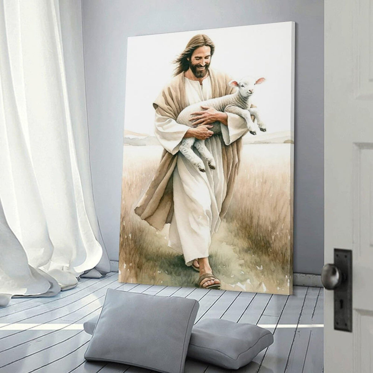 Jesus Canvas Poster, Christian Wall Art Print, Inspirational Portrait for Home, Church, or Religious Gift ( Only the painting included)