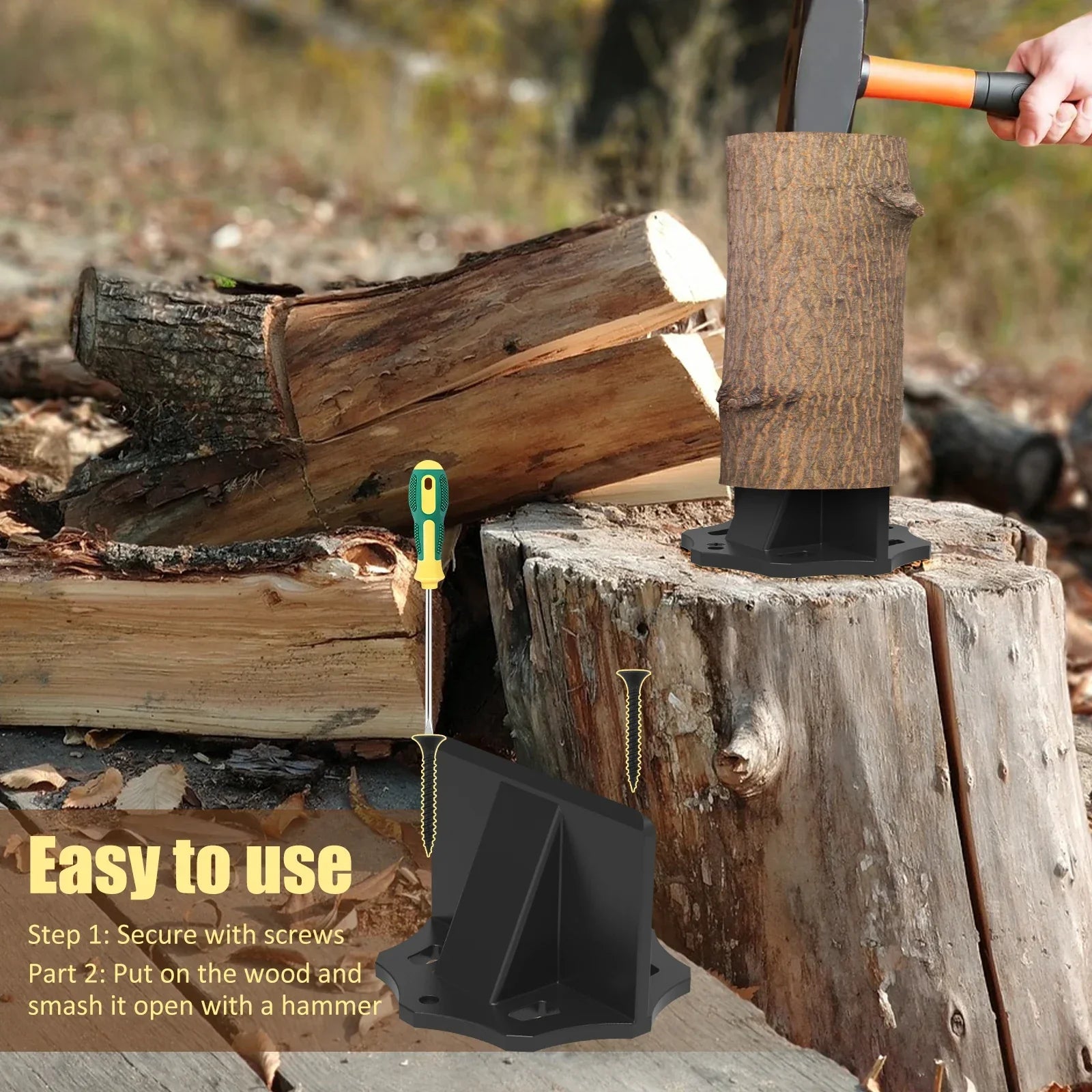 KindlePro Heavy-Duty Carbon Steel Log Splitter for Quick, Effortless Wood Splitting
