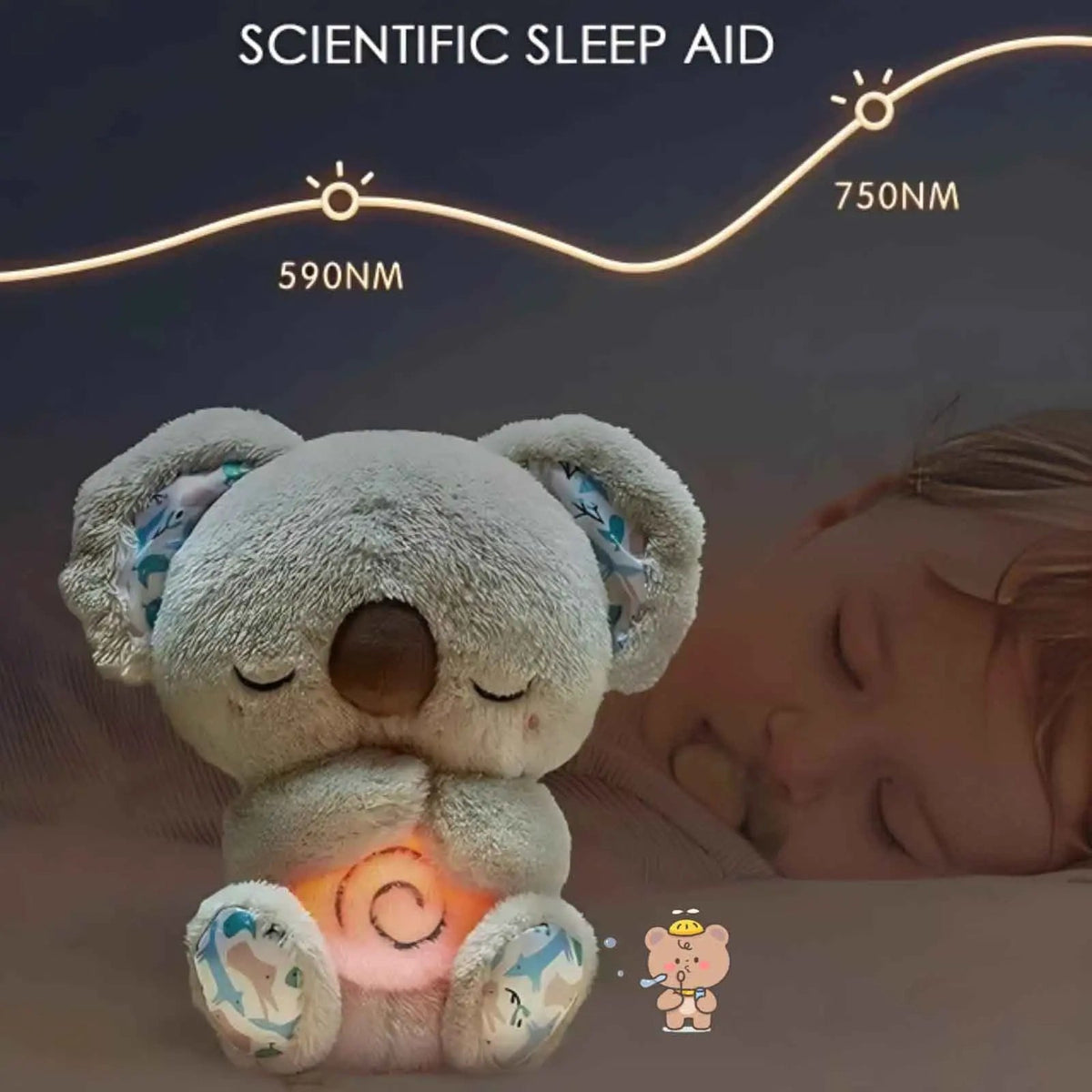 Breathing Otter Plush Toy with Light and Sound for Sleep and Play Comfort