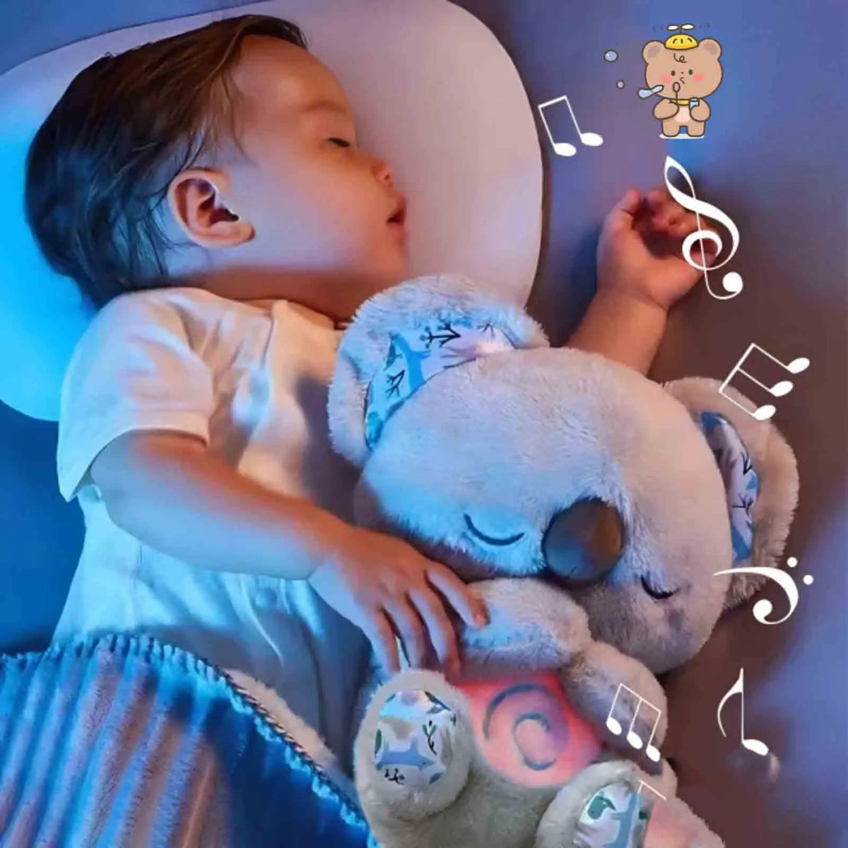 Breathing Otter Plush Toy with Light and Sound for Sleep and Play Comfort