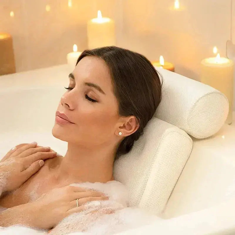Spa Bathtub Pillow with Anti-Slip Suction Cups for Comfortable Soaking and Tub Use