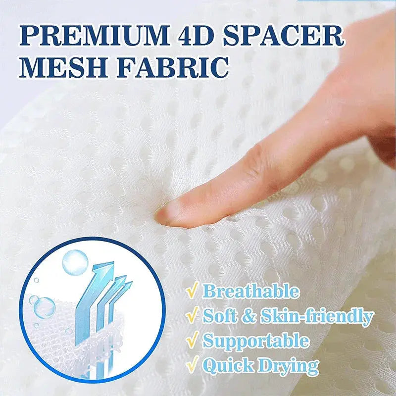 Luxury Bath Pillow with 3D Mesh Fabric and Secure Suction Cups for Comfortable Tub and Spa Soaking