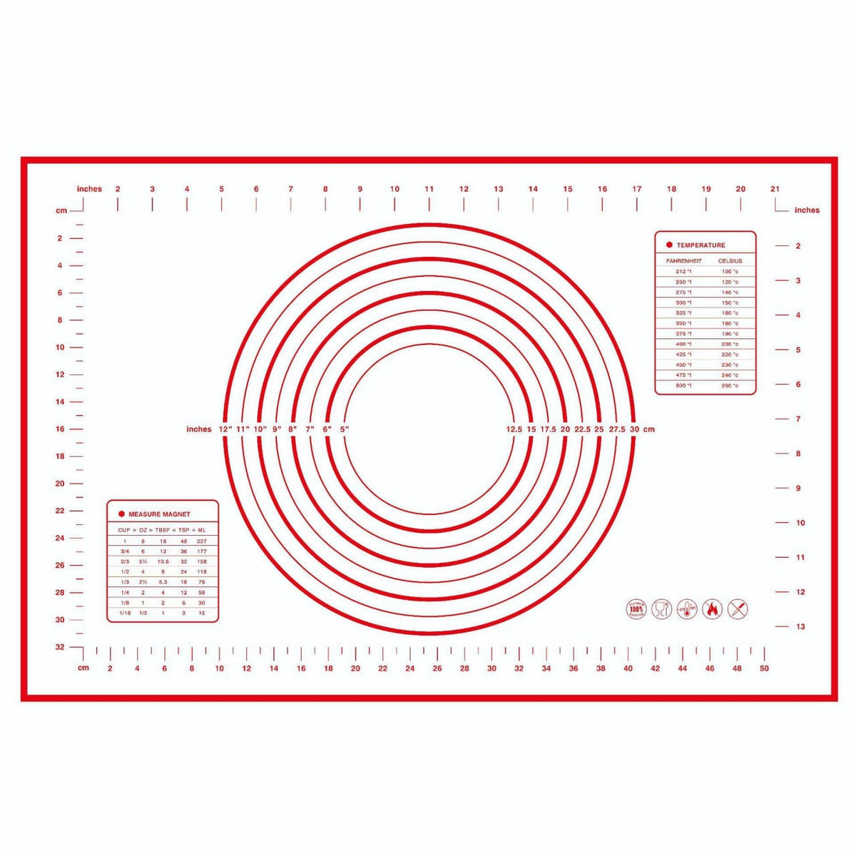 Silicone Baking Mat Non Stick Heat Resistant Surface for Dough Rolling Baking and Kneading Use