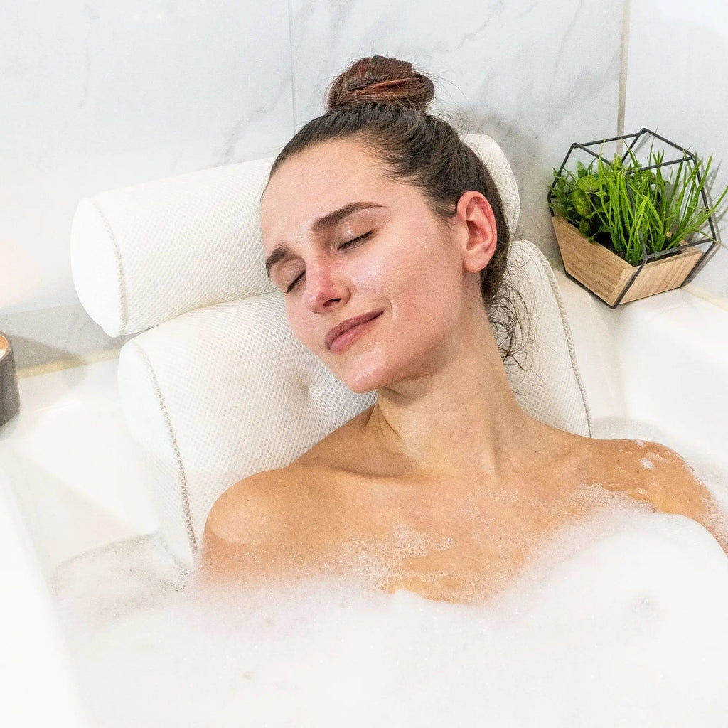 Spa Bathtub Pillow with Anti-Slip Suction Cups for Comfortable Soaking and Tub Use