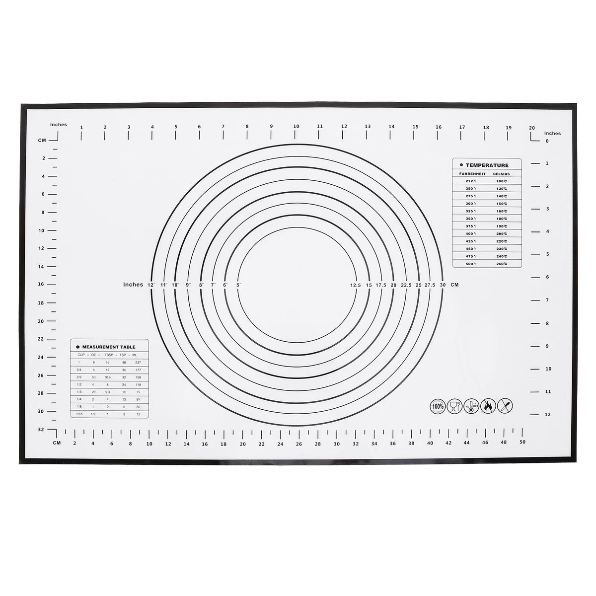 Silicone Baking Mat Non Stick Heat Resistant Surface for Dough Rolling Baking and Kneading Use