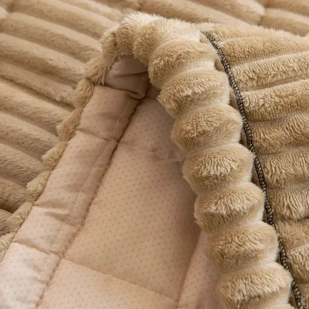 Elastic Jacquard Sofa Slipcover with Frill Design for Stretchable 3-Seater Couch and Chair Coverage