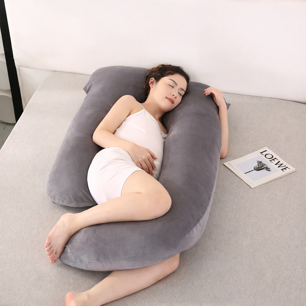 U-Shape Maternity Pillow for Pregnancy Comfort and Full-Body Support