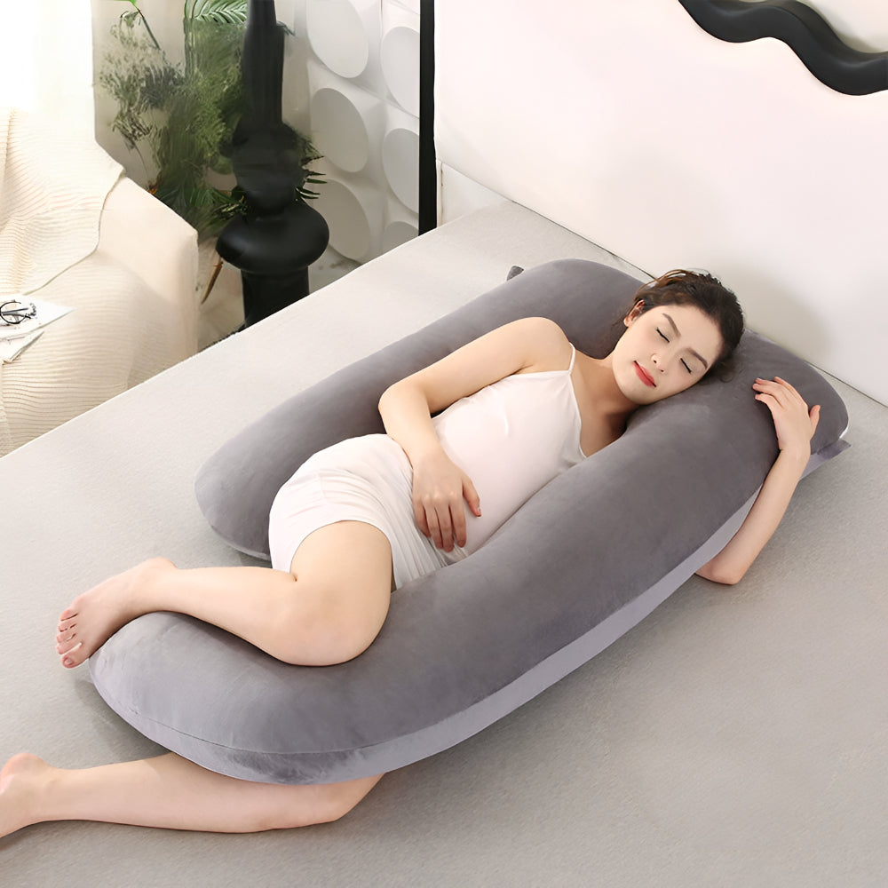 U-Shape Maternity Pillow for Pregnancy Comfort and Full-Body Support