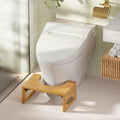 Bamboo Foldable Toilet Stool with Non Slip Base for Compact Bathroom Use