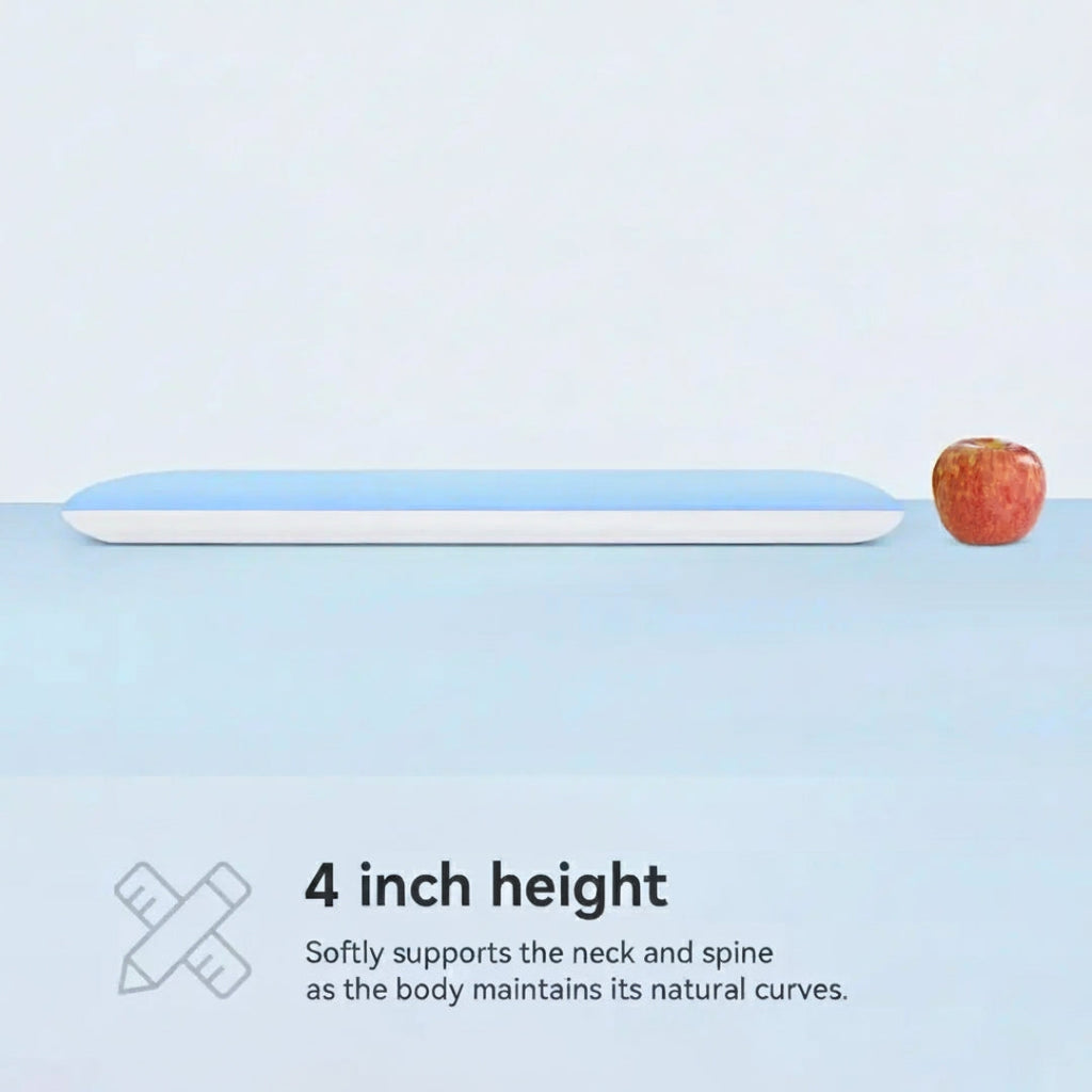 Hyper Slim Memory Foam Pillow with Thin Flat Design for Stomach and Back Sleepers