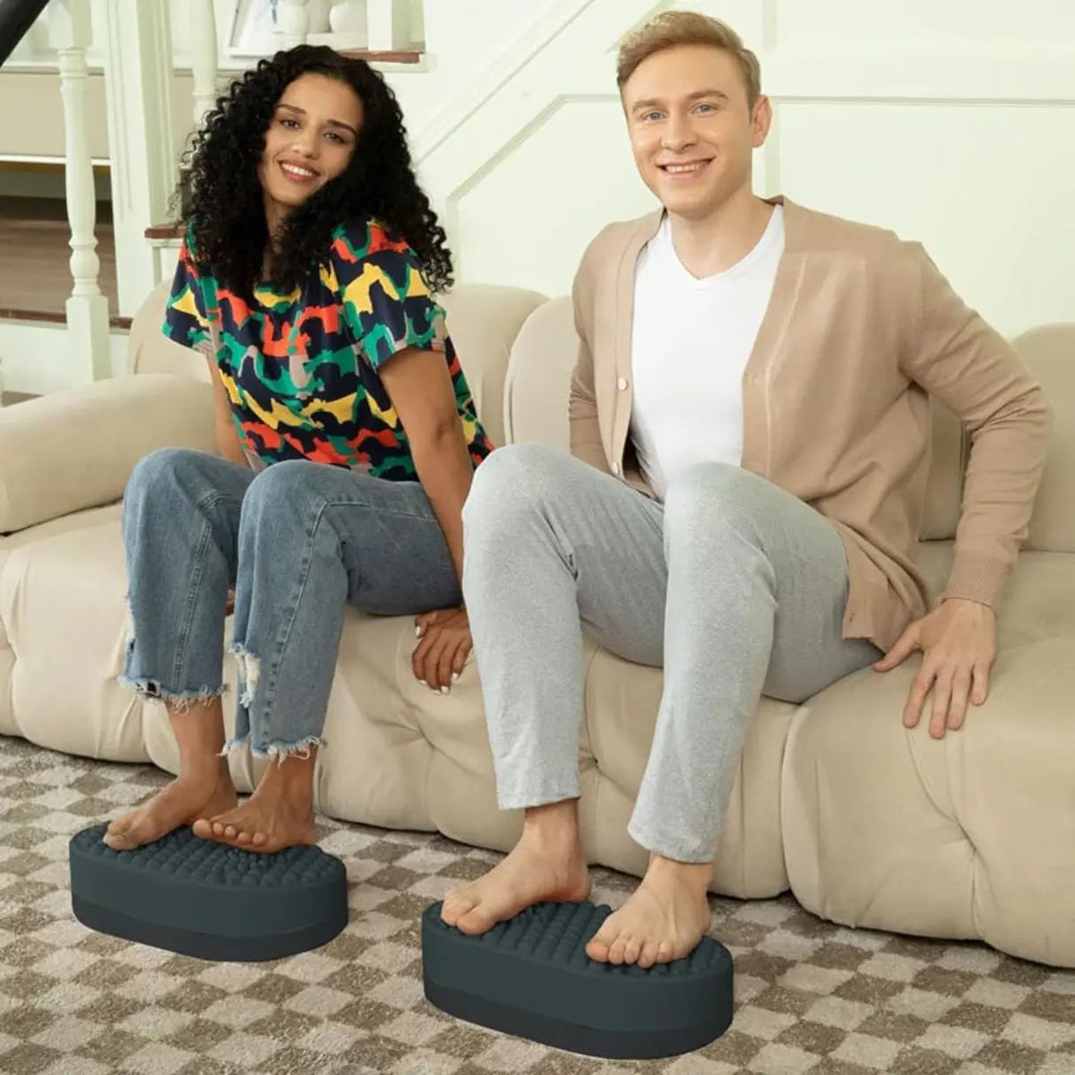 Soft Silicone Foot Rest for Under Desk Use with Stable Ottoman Style Support for Home and Office