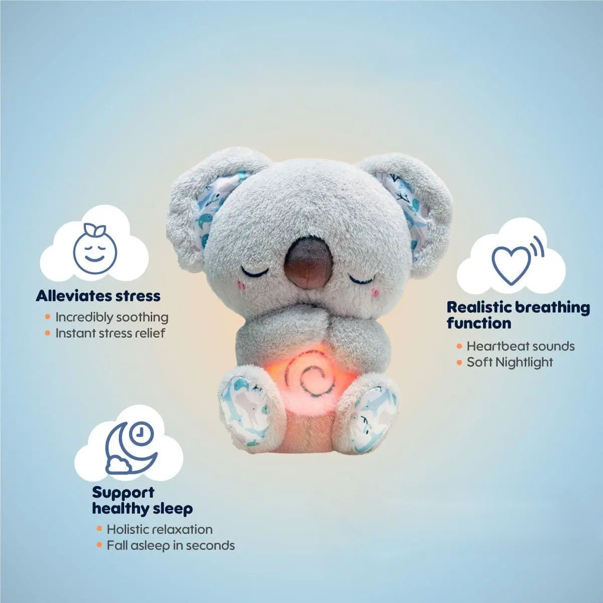 Breathing Otter Plush Toy with Light and Sound for Sleep and Play Comfort