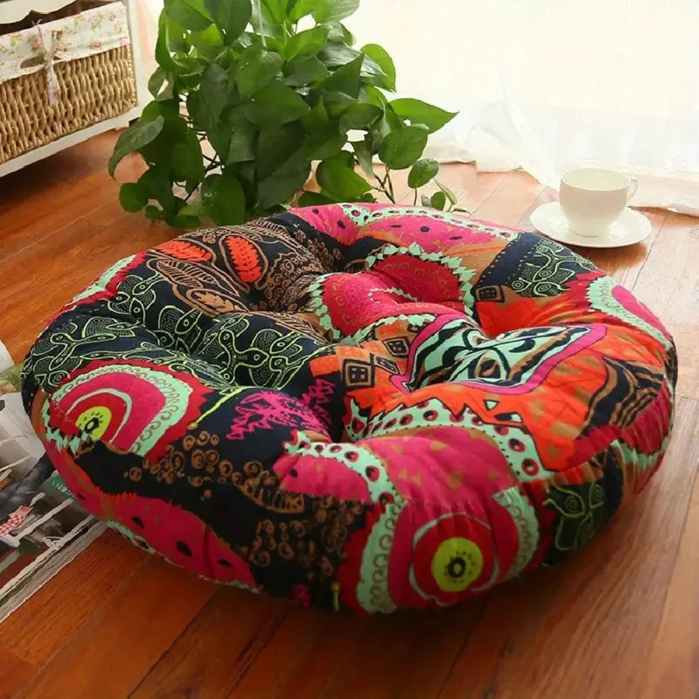 Round Floor Cushion Pillow with Thickened Padding for Meditation, Seating, and Tatami Floor Use