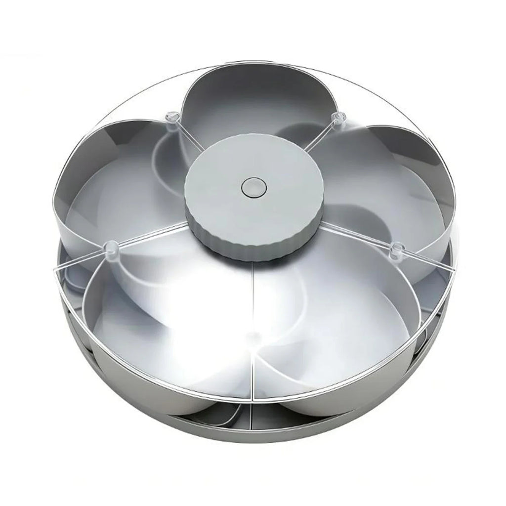 Rotating Snack Tray with Divided Compartments for Fruits Vegetables and Party Serving