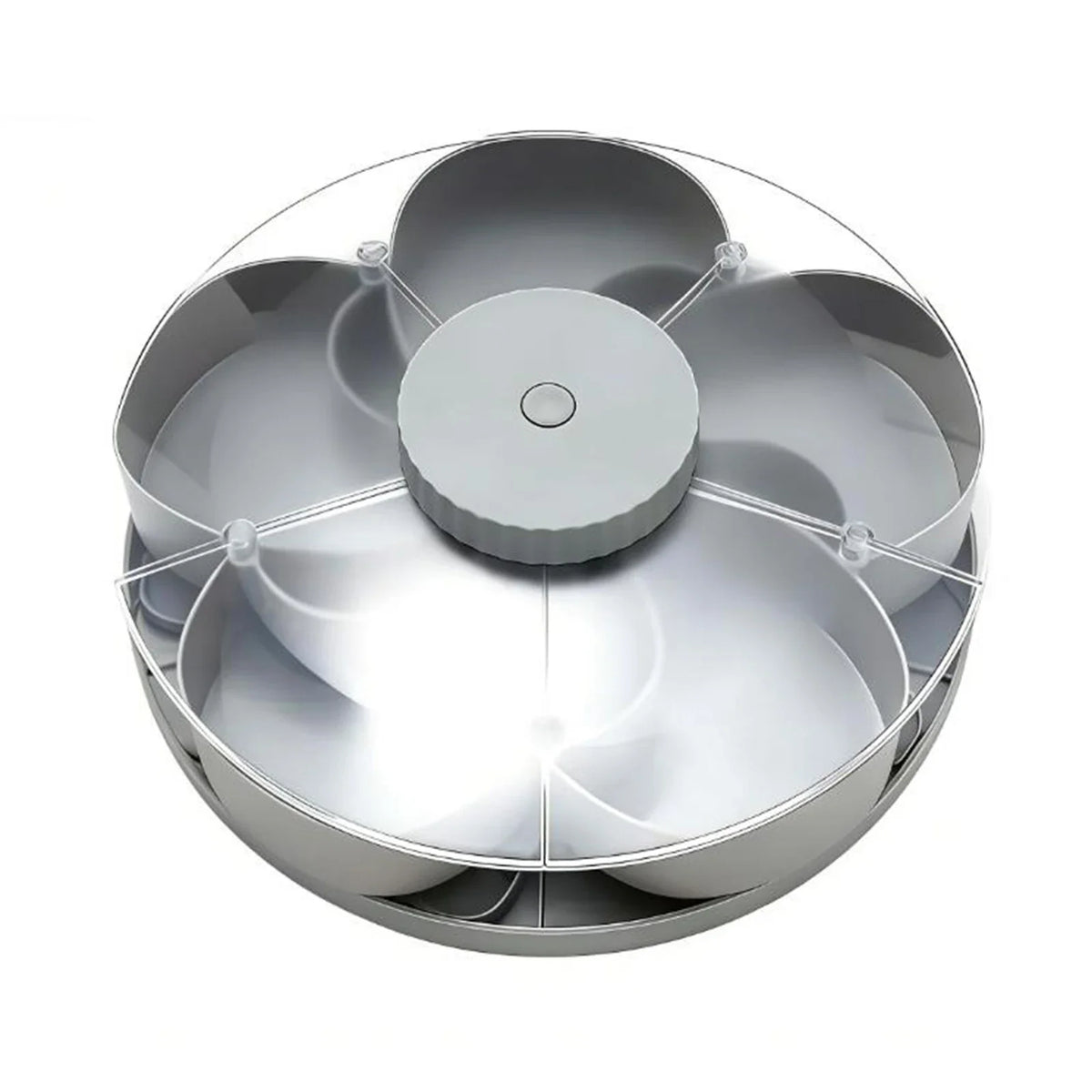 Rotating Snack Tray with Divided Compartments for Fruits Vegetables and Party Serving