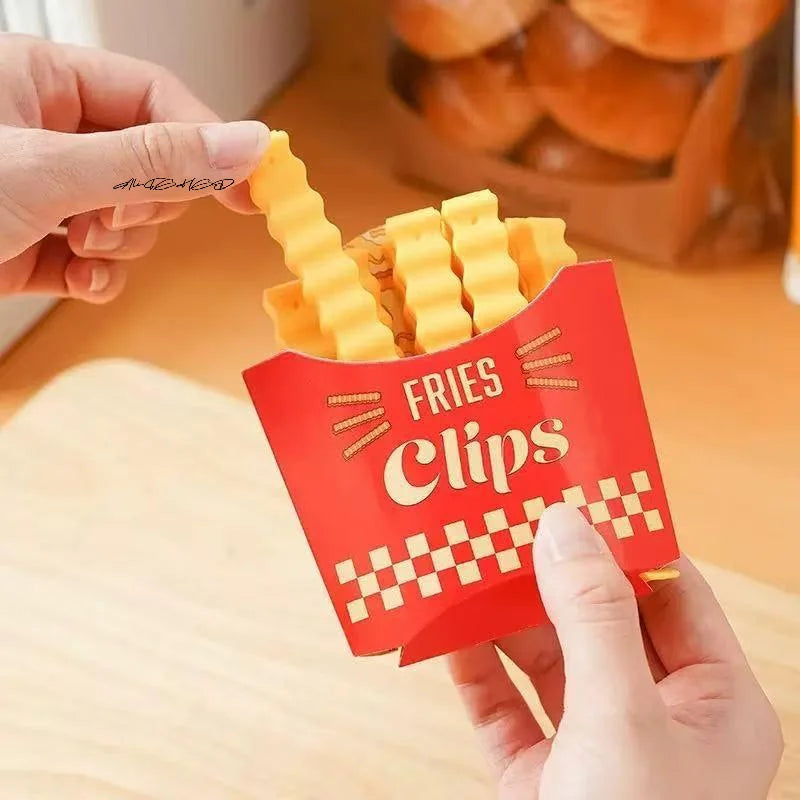 French Fry Style Magnetic Bag Clips with Sealing Design for Snack and Kitchen Food Storage
