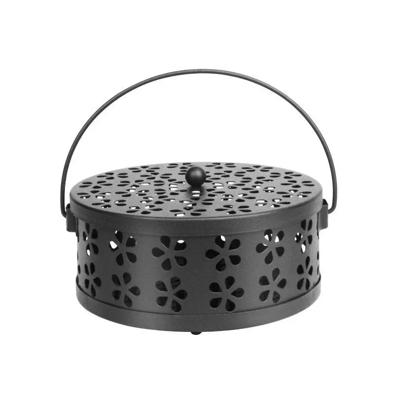 Portable Coil Guard Holder with Metal Anti Fire Design for Mosquito Repellent and Incense Use (6×3"/14×7cm)