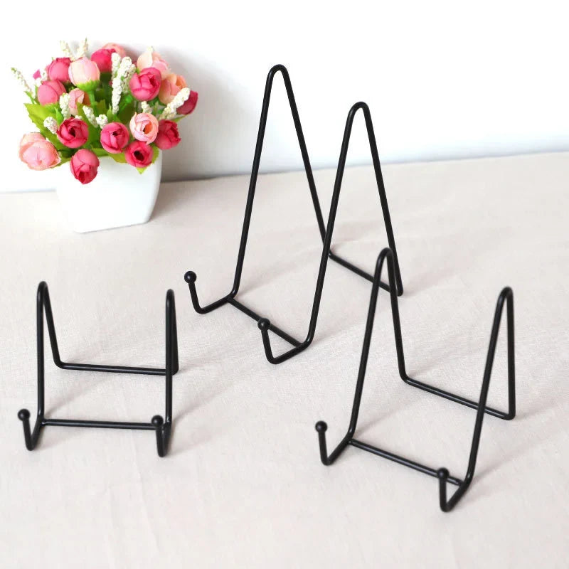 Iron Art Display Stand Metal Holder for Plate Bowl Frame Book and Decorative Countertop Display