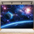 Galaxy Starry Sky Backdrop Vinyl Photo Background with Space Planet Design for Events Photography and Room Decor