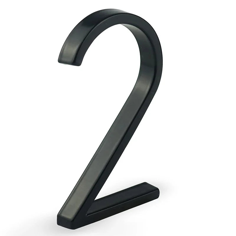 6 Inch Stainless Steel House Number with Floating Mount Design and Black Coating for Address Display and Mailbox Use