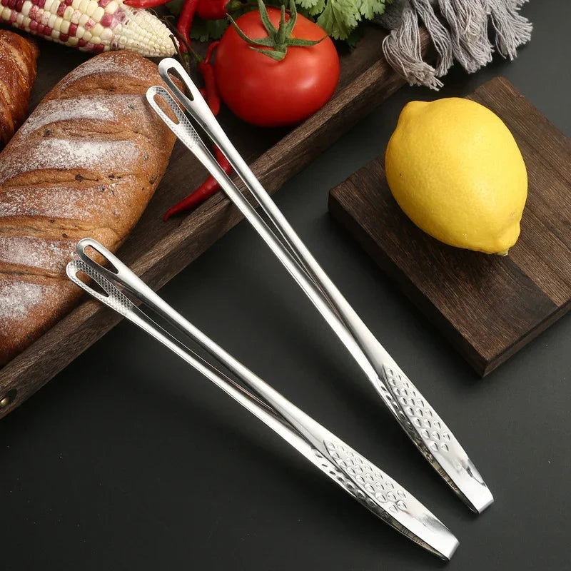 Stainless Steel BBQ Grill Tongs Cooking Food Tweezers for Meat Salad Barbecue Serving