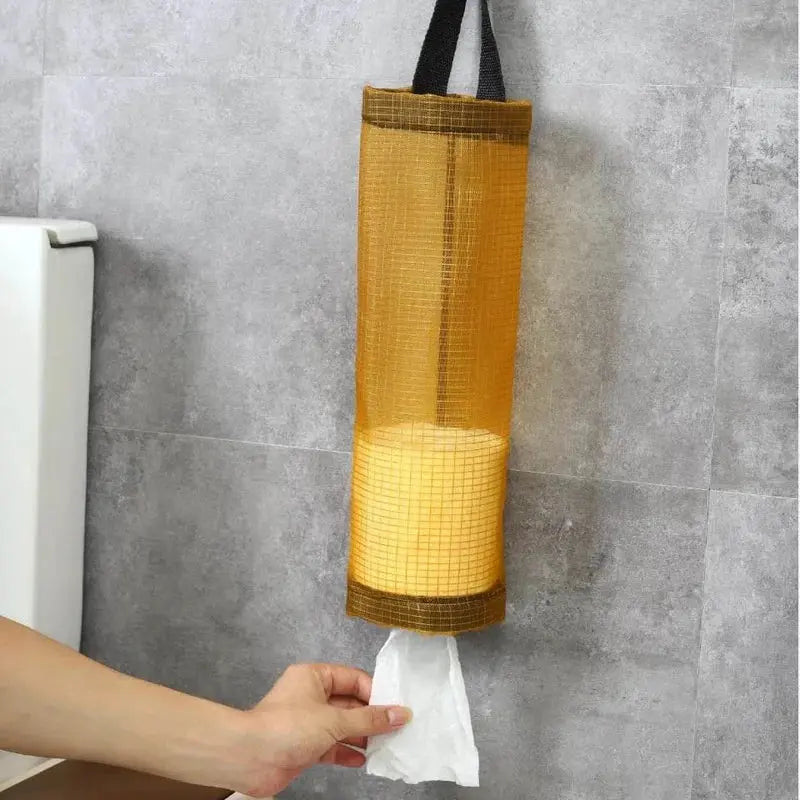 3 Pcs Wall Mounted Mesh Plastic Bag Holder Dispenser for Kitchen Storage
