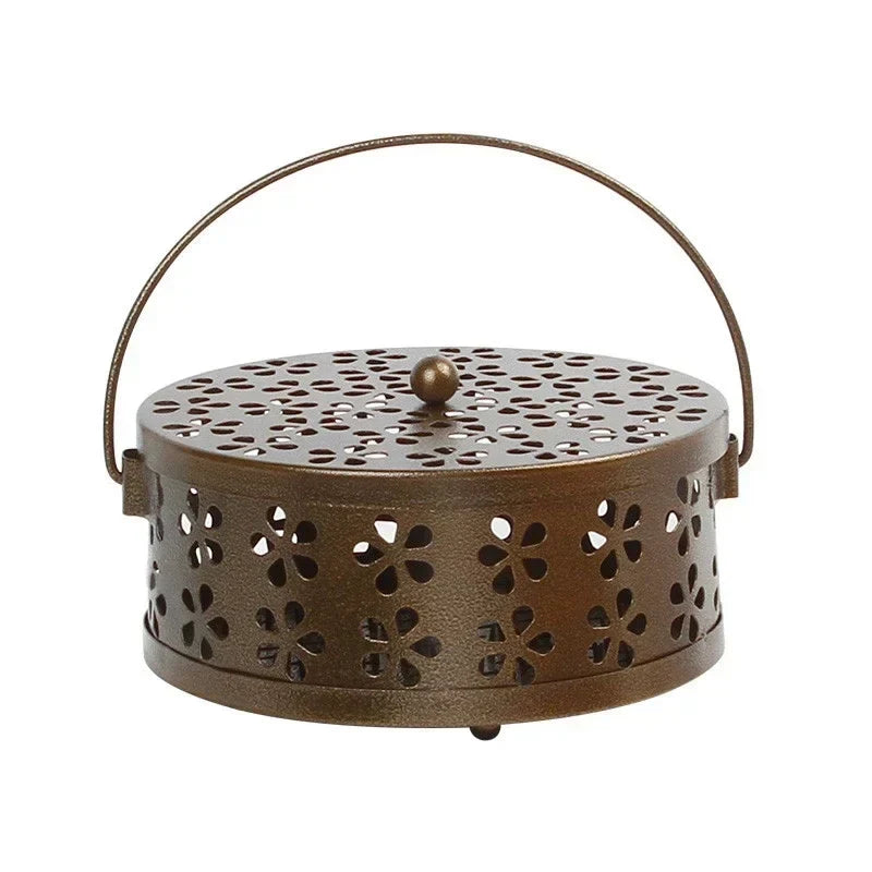 Portable Coil Guard Holder with Metal Anti Fire Design for Mosquito Repellent and Incense Use (6×3"/14×7cm)