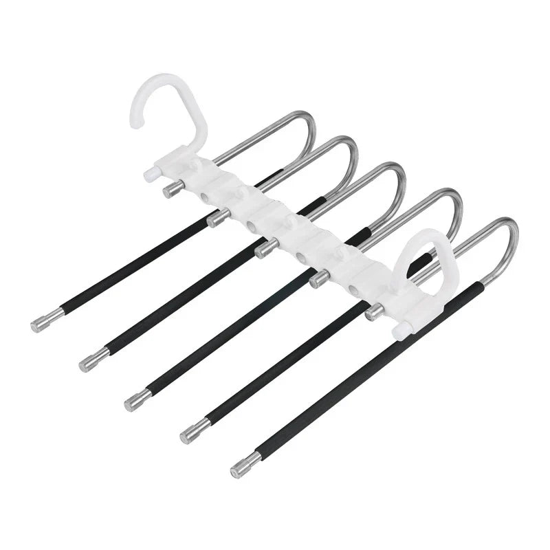9 in 1 Multi Layer Pants Hanger Adjustable Stainless Steel Rack for Closet Space Saving Storage