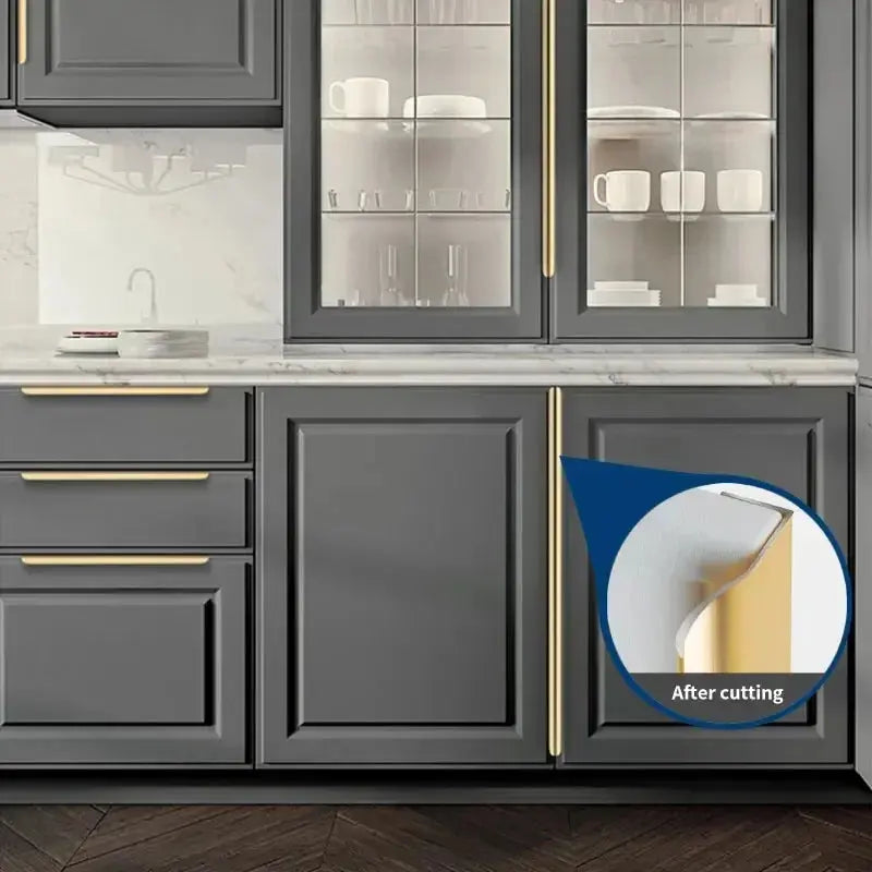 Aluminum Concealed Cabinet Edge Pull Handle for Kitchen Drawer Door (50 cm/ 19.7")