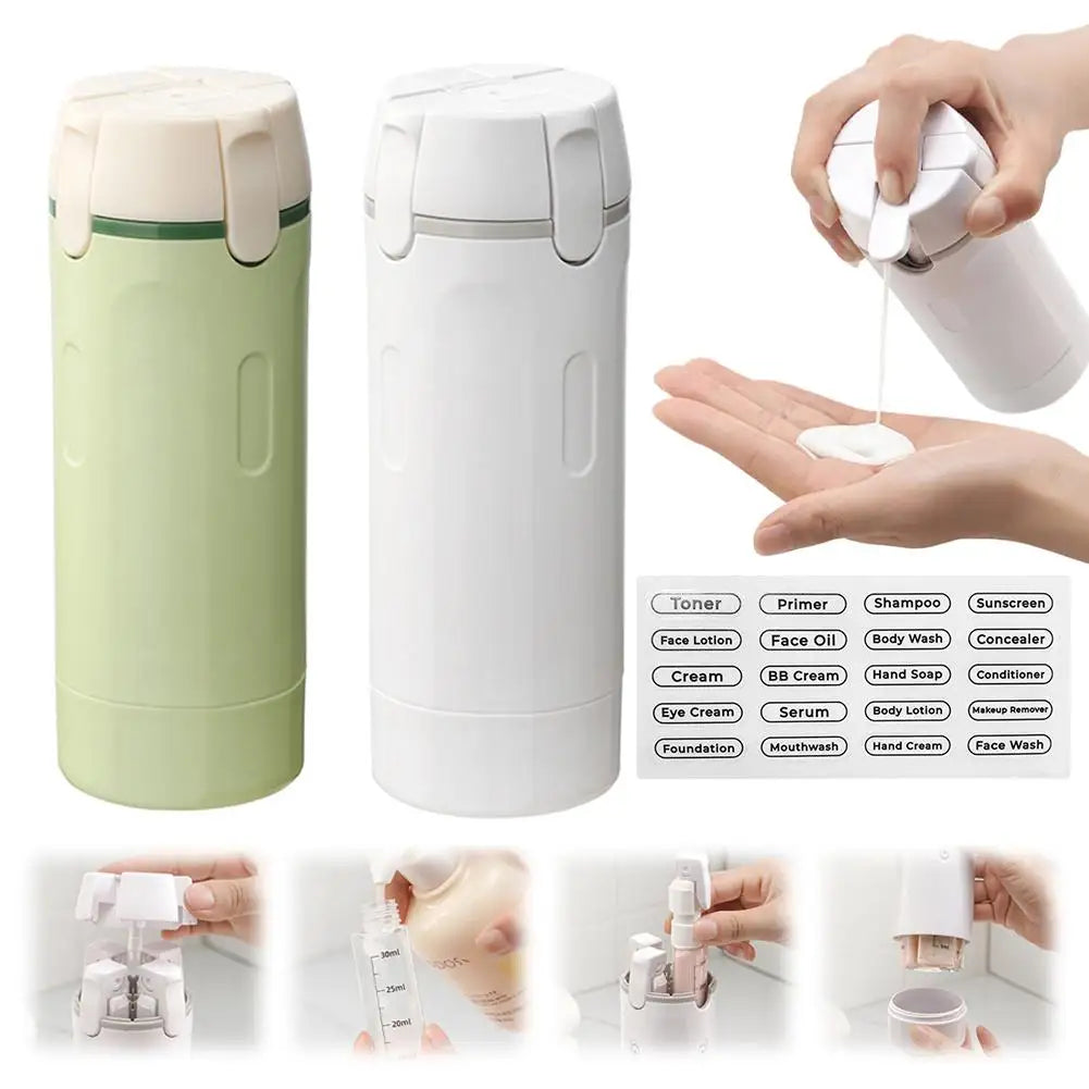 4 In 1 Travel Dispenser Bottle with Leakproof Refillable Design for Toiletry and Cosmetic Storage