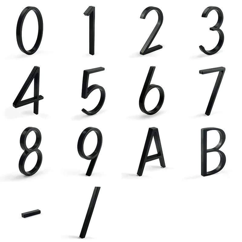 6 Inch Stainless Steel House Number with Floating Mount Design and Black Coating for Address Display and Mailbox Use
