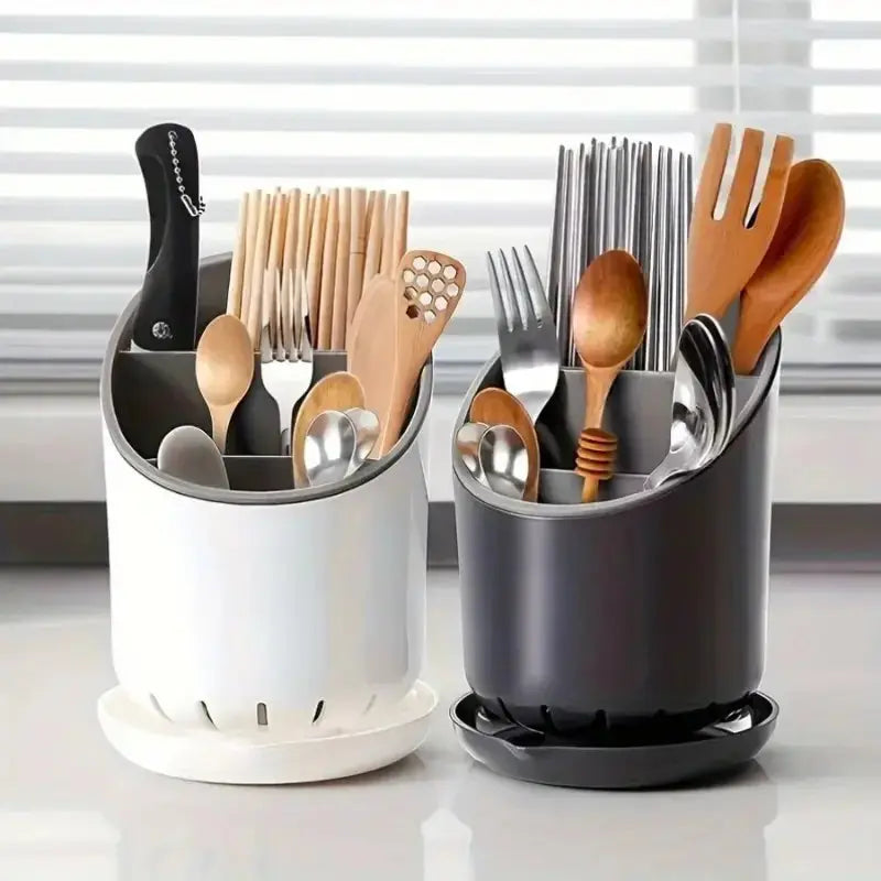 Round Chopstick Holder Kitchen Tableware Drain Storage Box