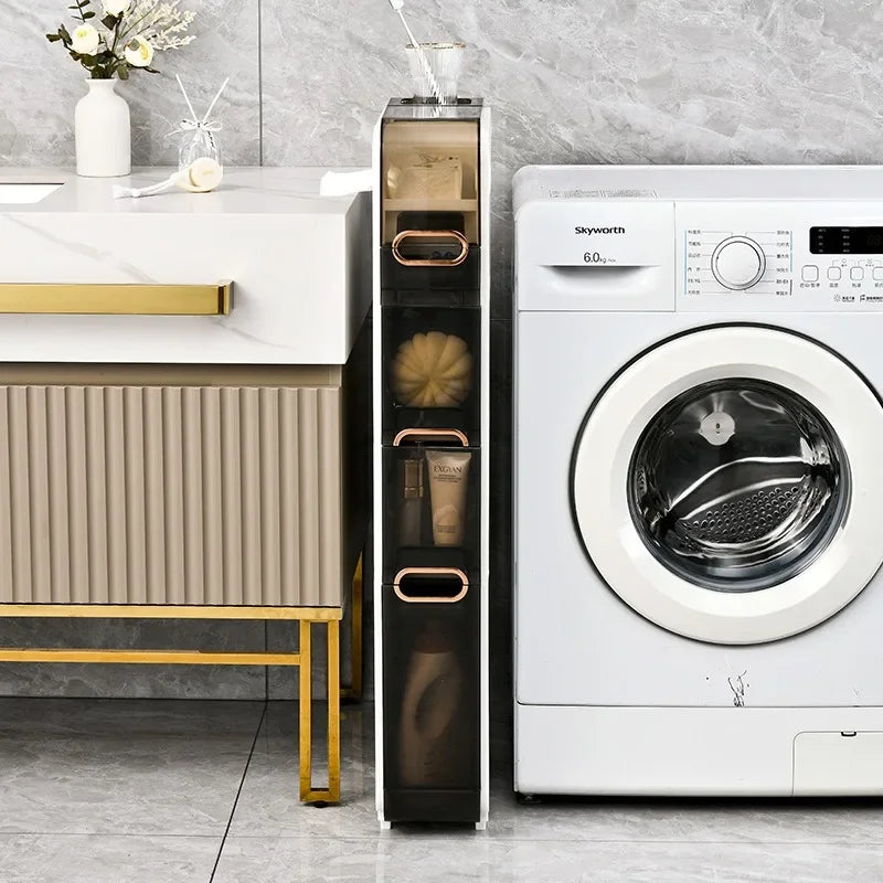 Narrow Bathroom Storage Cabinet with Multi Tier Design for Small Space Organization